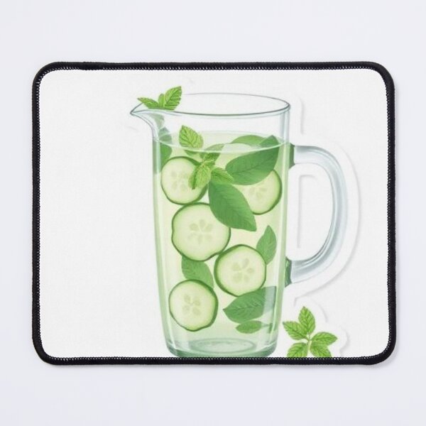 Item preview, Cucumber Mint Water – Fresh Detox Drink Pitcher Illustration designed and sold by zenaikido.
