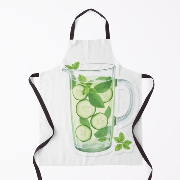 Item preview, Cucumber Mint Water – Fresh Detox Drink Pitcher Illustration designed and sold by zenaikido.