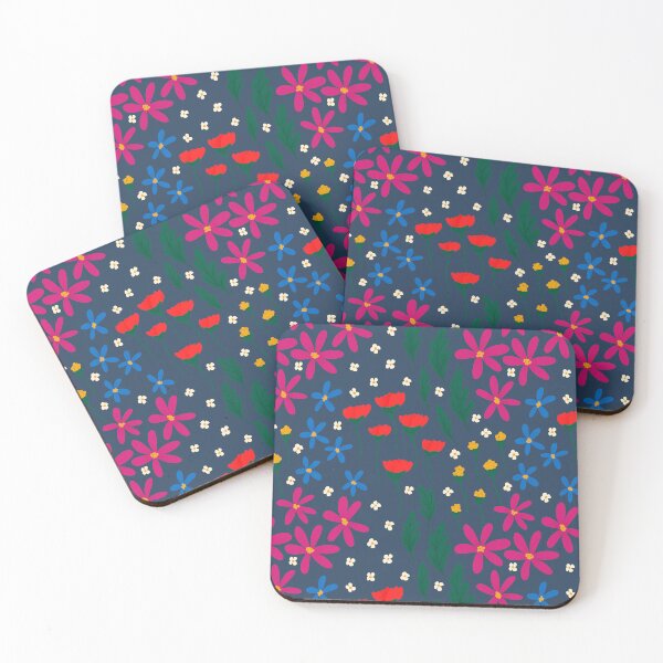 Item preview, Small Vibrant Flowers, Pink, Red, Blue designed and sold by RosalindeClara.
