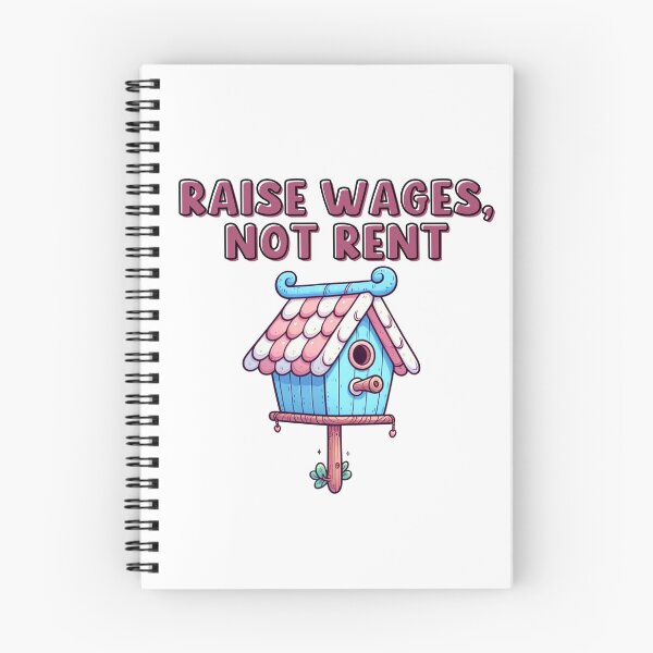 Item preview, Raise Wages Not Rent Cute Birdhouse Art designed and sold by Cute But Critical.