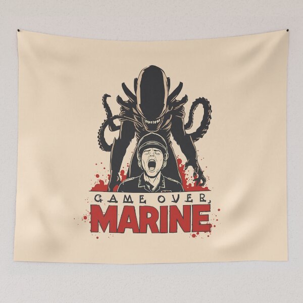 Item preview, Game Over Marine Retro Sci-Fi Alien Horror designed and sold by ruidaniel.
