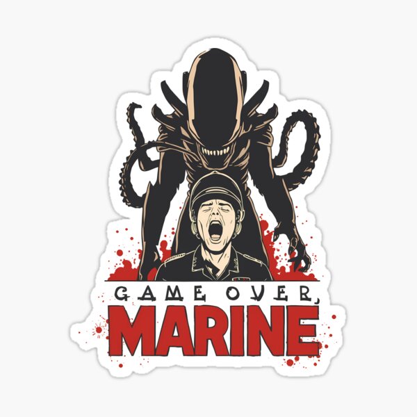 Item preview, Game Over Marine Retro Sci-Fi Alien Horror designed and sold by ruidaniel.
