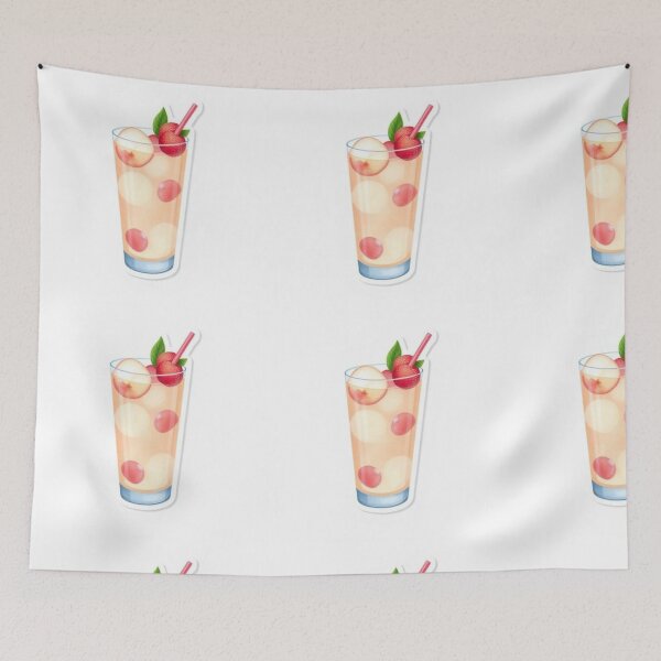 Item preview, Lychee Iced Drink – Fresh Sweet Pink Beverage Illustration designed and sold by zenaikido.