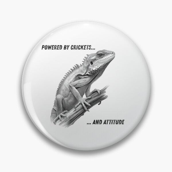 Item preview, Powered by Crickets and Attitude – Iguana / Lizard Reptile Humor designed and sold by Panoramax.