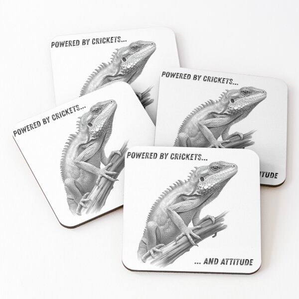 Item preview, Powered by Crickets and Attitude – Iguana / Lizard Reptile Humor designed and sold by Panoramax.