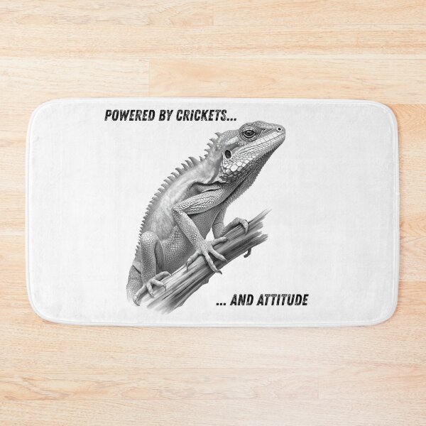 Item preview, Powered by Crickets and Attitude – Iguana / Lizard Reptile Humor designed and sold by Panoramax.