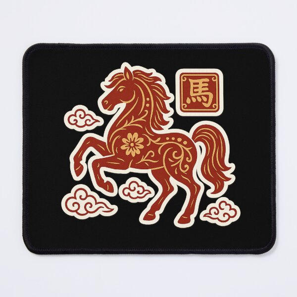 Item preview, Chinese Zodiac Horse New Year 2026 Papercut Style designed and sold by SassyArtistry.