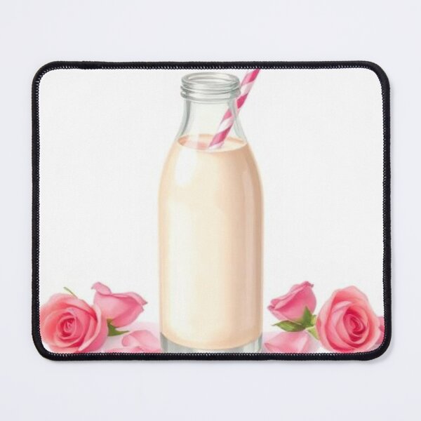 Item preview, Rose Milk Drink – Soft Pink Floral Beverage Illustration designed and sold by zenaikido.
