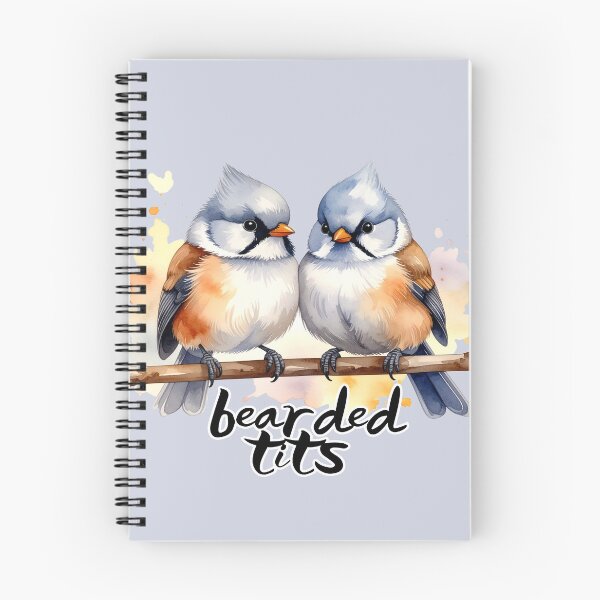 Item preview, Bearded tits sitting on a branch - "bearded tits" text, pun designed and sold by LiskoDesign.