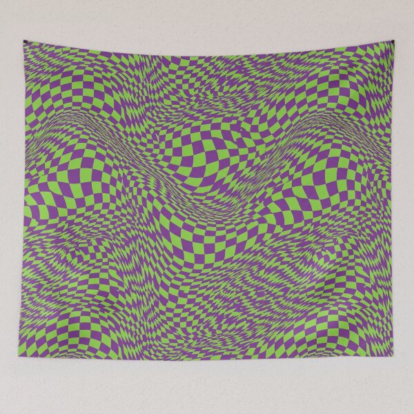 Item preview, Trippy Melted Checkerboard Optical Illusion Pattern designed and sold by DreamLeafCo.