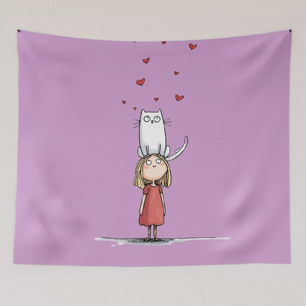 Item preview, Hearts, cat, girl designed and sold by Brendon987.