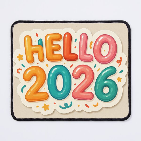 Item preview, Hello 2026 Colorful Lettering designed and sold by SassyArtistry.
