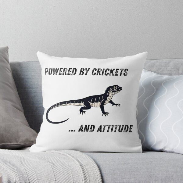 Item preview, Powered by Crickets and Attitude – Minimal Lizard Reptile Meme designed and sold by Panoramax.