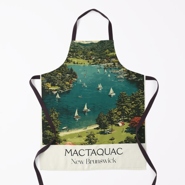 Item preview, Mactaquac — New Brunswick Vintage Lakeside Sailing Art Print designed and sold by TuncGK.