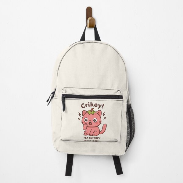Item preview, Crikey! I’m Berry Shocked – Cute Strawberry Cat Meme Cartoon designed and sold by Made You Smirk.