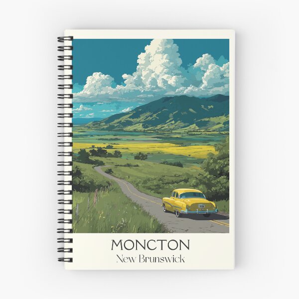 Item preview, Moncton — New Brunswick Retro Rural Valley Drive Art Print designed and sold by TuncGK.