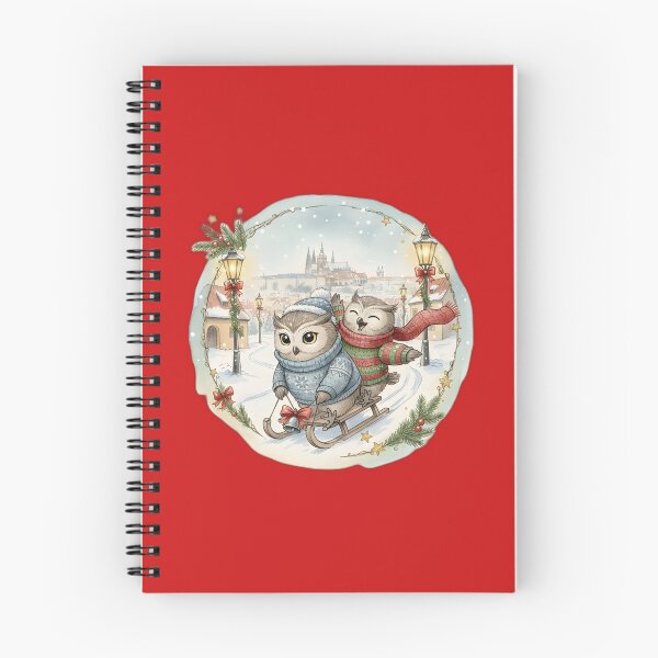 Item preview, Prague Sledding Owls with Castle View designed and sold by FixwellStudio.