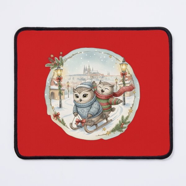 Item preview, Prague Sledding Owls with Castle View designed and sold by FixwellStudio.
