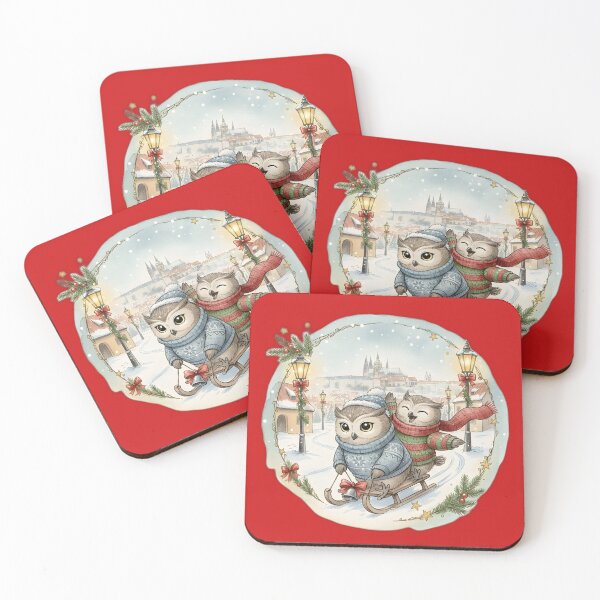Item preview, Prague Sledding Owls with Castle View designed and sold by FixwellStudio.