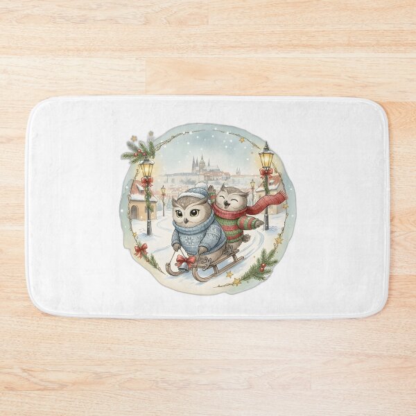 Item preview, Prague Sledding Owls with Castle View designed and sold by FixwellStudio.