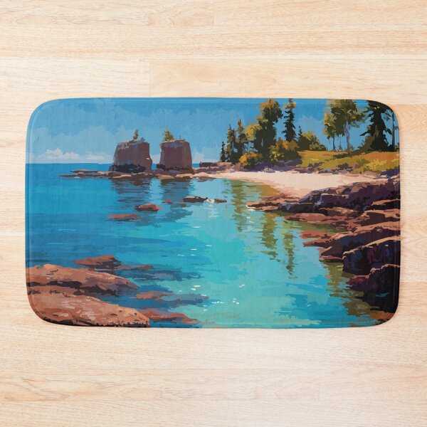 Item preview, Murray Beach — New Brunswick Vintage Coastal Shoreline Art Print designed and sold by TuncGK.