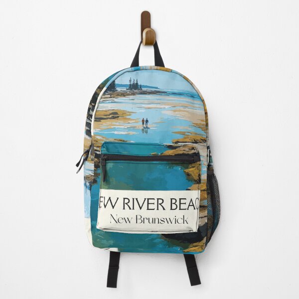Item preview, New River Beach — New Brunswick Retro Tidal Coast Art Print designed and sold by TuncGK.