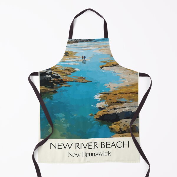 Item preview, New River Beach — New Brunswick Retro Tidal Coast Art Print designed and sold by TuncGK.