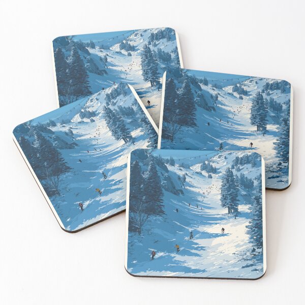 Item preview, Poley Mountain — New Brunswick Vintage Snowy Ski Valley Art Print designed and sold by TuncGK.