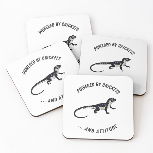 Item preview, Powered by Crickets and Attitude – Curved Text Lizard Design designed and sold by Panoramax.