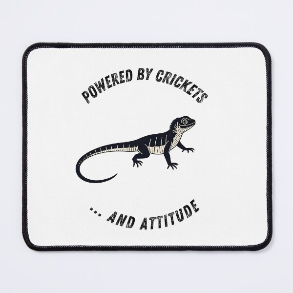 Item preview, Powered by Crickets and Attitude – Curved Text Lizard Design designed and sold by Panoramax.