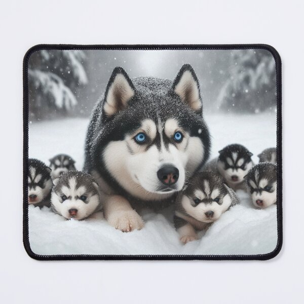 Item preview, Husky with puppies designed and sold by LP-ART by Lutz Peter.