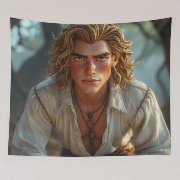 Item preview, Fantasy Buccaneer God: Handsome Pirate Rogue Portrait designed and sold by David R Sawin The Architects Of Eden.