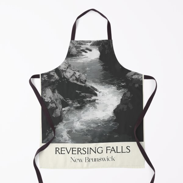 Item preview, Reversing Falls — New Brunswick Charcoal Tidal Rapids Art Print designed and sold by TuncGK.