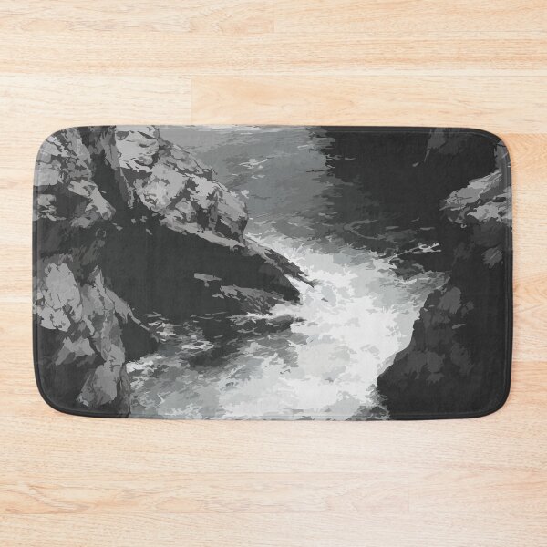 Item preview, Reversing Falls — New Brunswick Charcoal Tidal Rapids Art Print designed and sold by TuncGK.