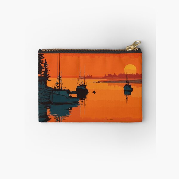 Item preview, Richibucto — New Brunswick Retro Sunset Harbor Art Print designed and sold by TuncGK.