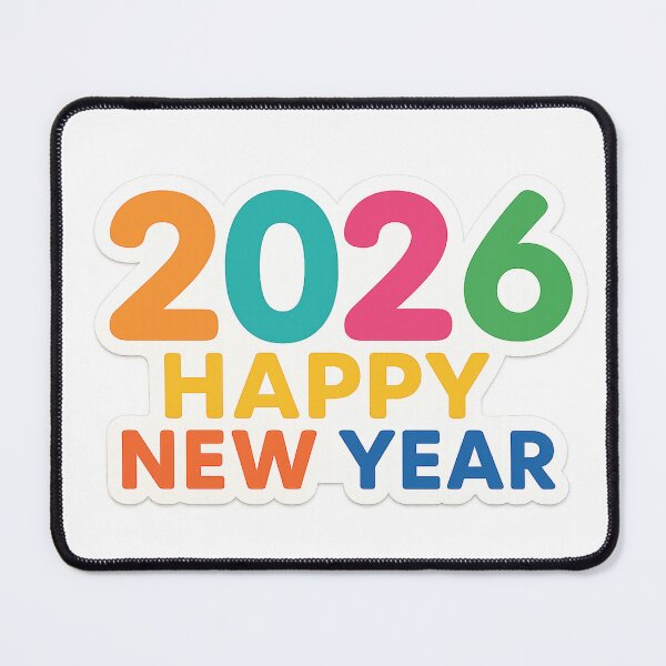 Item preview, 2026 Happy New Year Colorful Text designed and sold by SassyArtistry.
