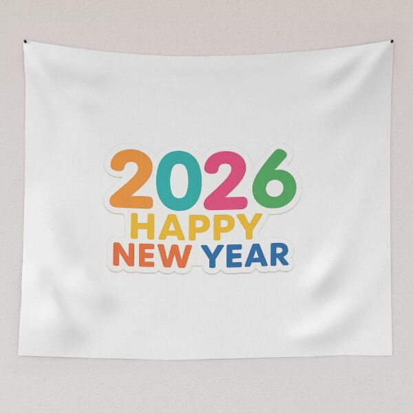 Item preview, 2026 Happy New Year Colorful Text designed and sold by SassyArtistry.