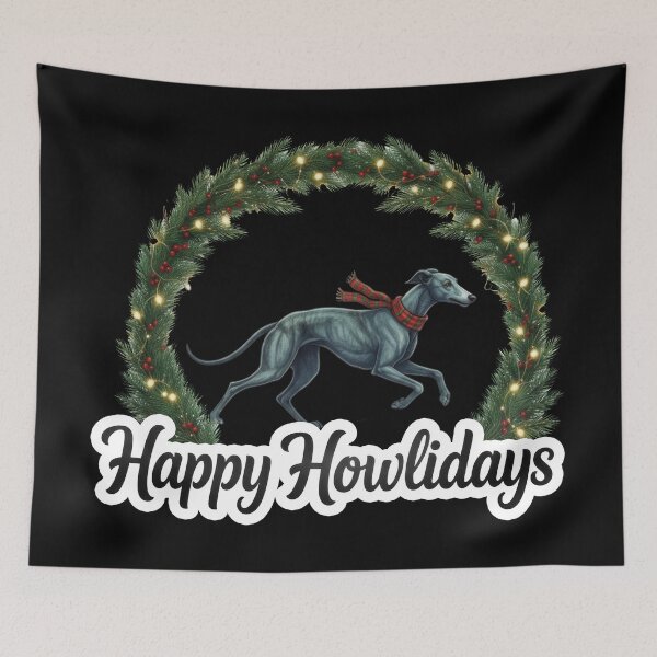 Item preview, Blue Greyhound Winter Dash Wreath designed and sold by zoughlal.