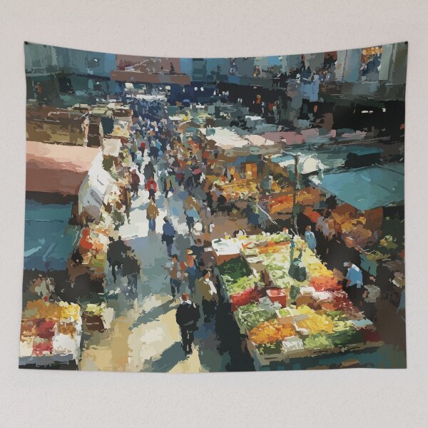 Item preview, Saint John City Market — New Brunswick Charcoal Heritage Interior Art Print designed and sold by TuncGK.