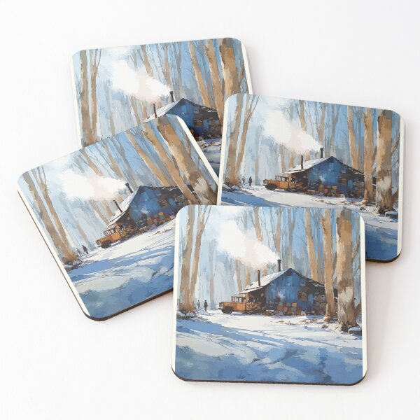 Item preview, Saint-Quentin — New Brunswick Winter Cabin Forest Art Print designed and sold by TuncGK.