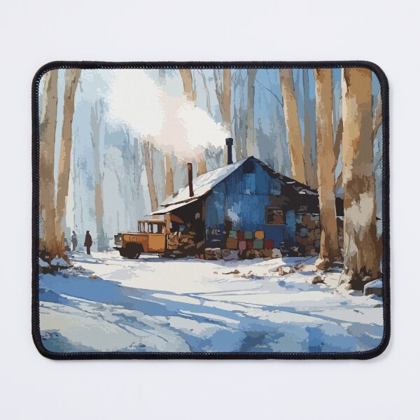 Item preview, Saint-Quentin — New Brunswick Winter Cabin Forest Art Print designed and sold by TuncGK.