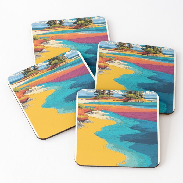 Item preview, Shediac — New Brunswick Pastel Coastal Sandbar Art Print designed and sold by TuncGK.