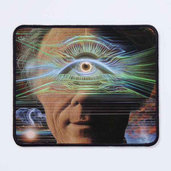 Item preview, Graham Hancock Third Eye Ascension – Surreal Cosmic Enlightenment Portrait Art designed and sold by Mystikos Art.