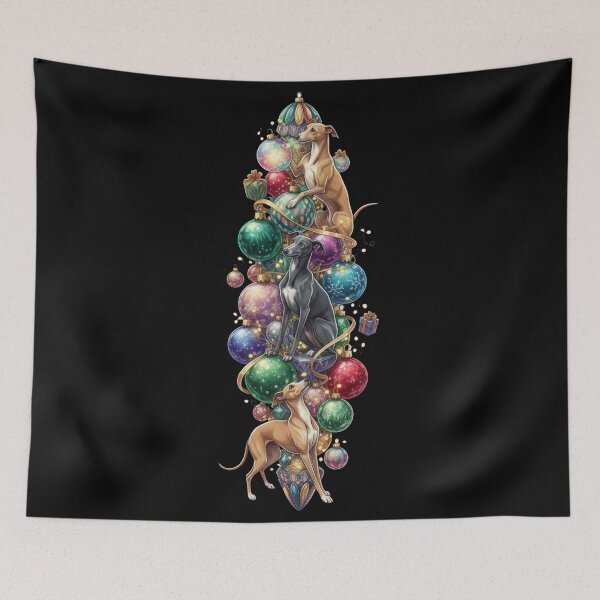 Item preview, Festive Greyhound Christmas Tree Stack designed and sold by zoughlal.