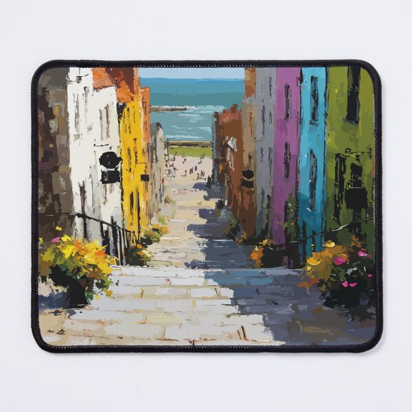 Item preview, St. Andrews — New Brunswick Pastel Seaside Wharf Art Print designed and sold by TuncGK.