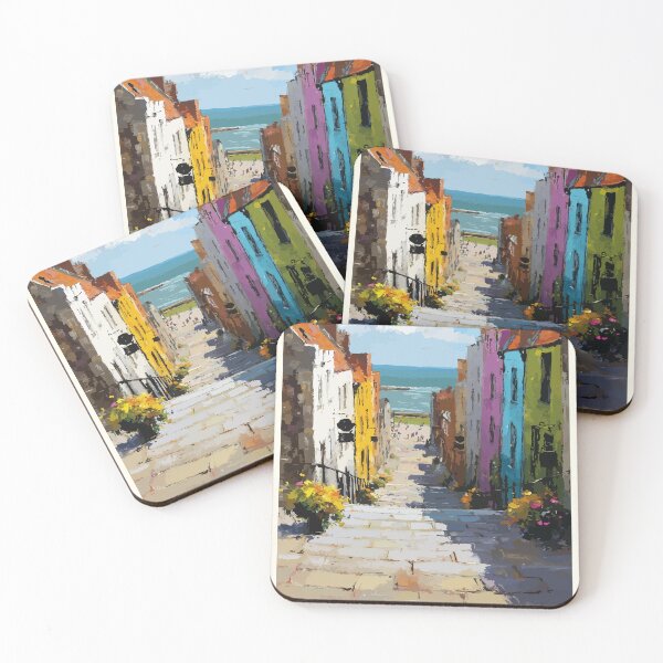 Item preview, St. Andrews — New Brunswick Pastel Seaside Wharf Art Print designed and sold by TuncGK.