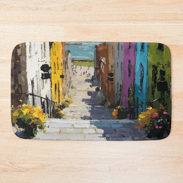 Item preview, St. Andrews — New Brunswick Pastel Seaside Wharf Art Print designed and sold by TuncGK.