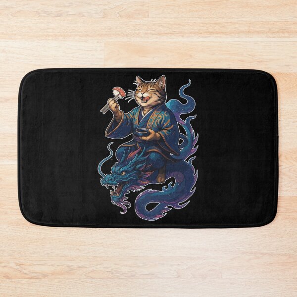 Item preview, Sushi Cat Tabby Kimono Dragon Gift designed and sold by Pineapple-Tree.