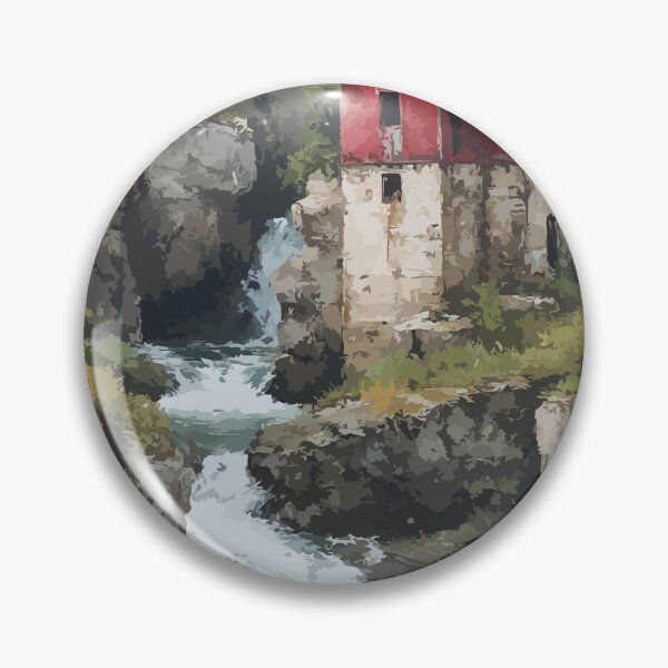Item preview, St. George — New Brunswick Vintage Gorge Waterfall Art Print designed and sold by TuncGK.