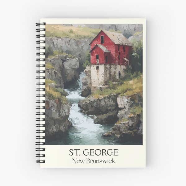 Item preview, St. George — New Brunswick Vintage Gorge Waterfall Art Print designed and sold by TuncGK.